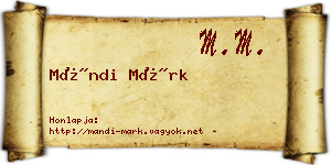 Mándi Márk névjegykártya
